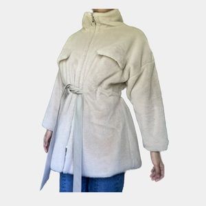 Faux-Fur Belted Teddy Jacket